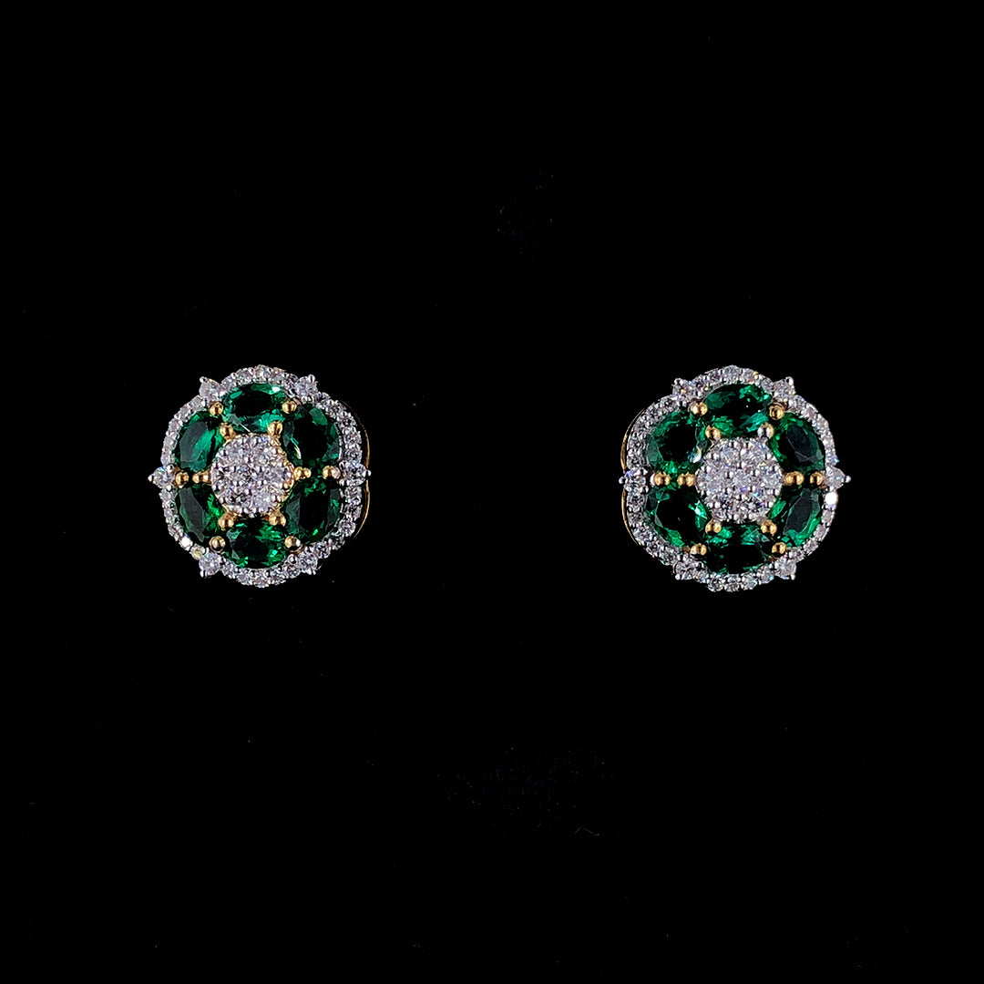 Jade Emerald Stud Earrings